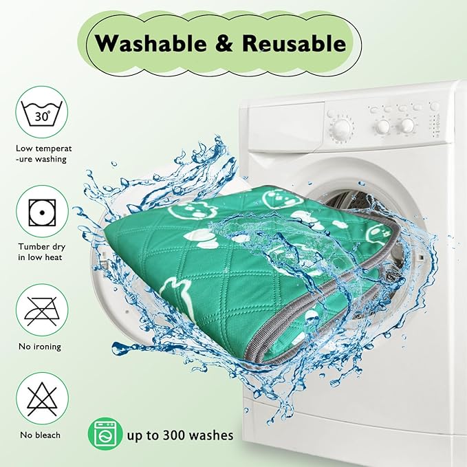 4 Pack Guinea Pig Bedding - Washable Guinea Pig Liners for Midwest Cage, Waterproof Reusable Pee Pads Super Absorbent Mats for Small Animals Pet Rabbit Bunny Hamster Rat (Green, 48 x 24 Inch)