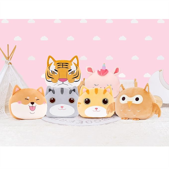 Lazada Cat Kids Pillow Toys Plush Pillows Soft Gifts for Toddler Brown 15 Inches