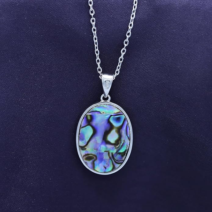 AFFY Abalone Shell Animal (Starfish, Dolphin, Seahorse, Frog, Dragonfly, Whale Tail, Turtle) 14K White Gold Over Sterling Silver Pendant Necklace Jewelry Gift For Her