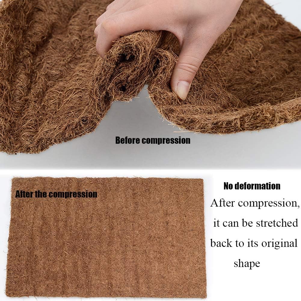 Hamiledyi Reptile Carpet Natural Coconut Fiber Tortoise Carpet Mat for Pet Terrarium Liner Reptile Supplies for Lizard Snake Chameleon Turtle Bedding Bunny Rabbit Mat (2 x Sheets)