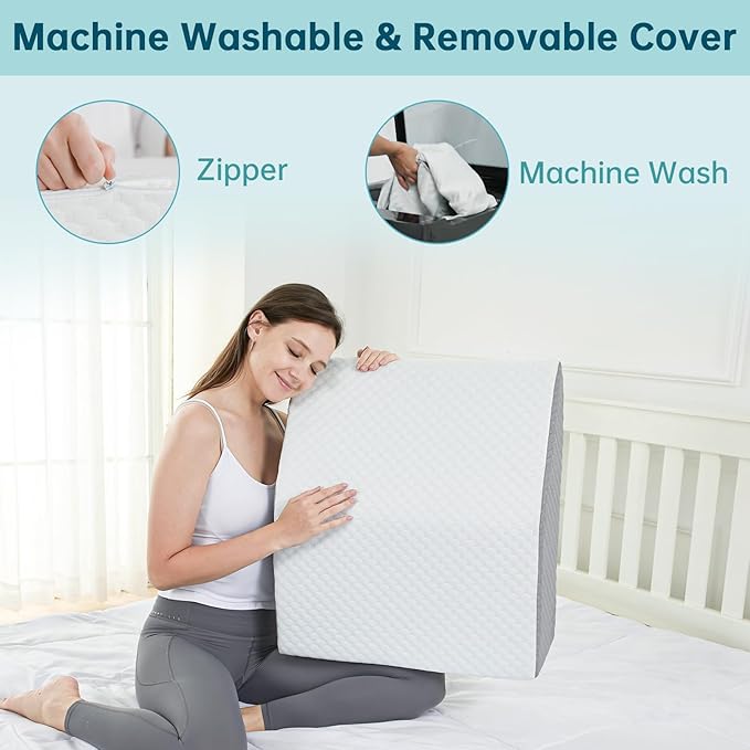 Bed Wedge Elevated Leg Pillow, High-Density Leg Rest Elevating Foam Wedge, Supportive Foam Wedge Pillow - Relieves and Recovers Foot and Ankle Injury, Leg Pain, Improves Blood Circulation