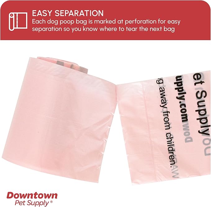 Downtown Pet Supply Scented Poop Bags for Dogs with Dispenser, 1000 Count - Leak-Proof Dog Waste Bags and Bone-Shaped Dog Poop Bags Holder for Leash - Lavender Scented, 12.5" x 8.5"
