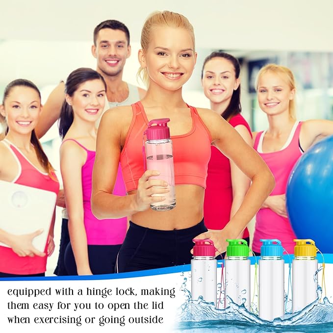 Mifoci 20 Pieces Water Bottle Bulk Plastic Water Bottles Bulk Gym Sports Adults Reusable Large Water Bottles with Leak Proof Flip Top for Party Outdoor(17 oz,Colorful)
