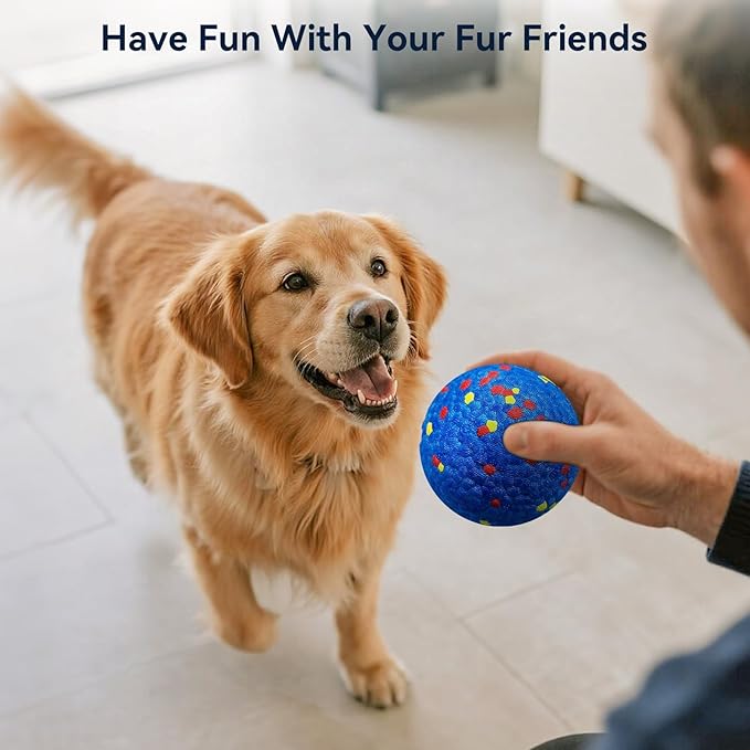 3.15 Indestructible Dog Balls -Proof Puppy Toys for Aggressive Chewers, Teething Teeth Cleaning, Floating Water & Bouncy Fetch Ball for Large Medium Dogs(No Electricity, No Smart Interactive)