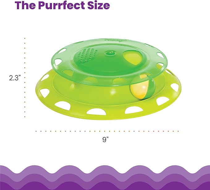 Catstages Catnip Chaser Track – Interactive Cat Toy with Catnip for Batting, Swatting, and Mental Stimulation, Green