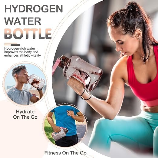 Hydrogen Water Bottle 50oz | Hydrogen Water Bottle Generator - Portable Hydrogen Water Machine | Ion Bottles Hydrogen Water Ionizer for Home Travel (Pink)