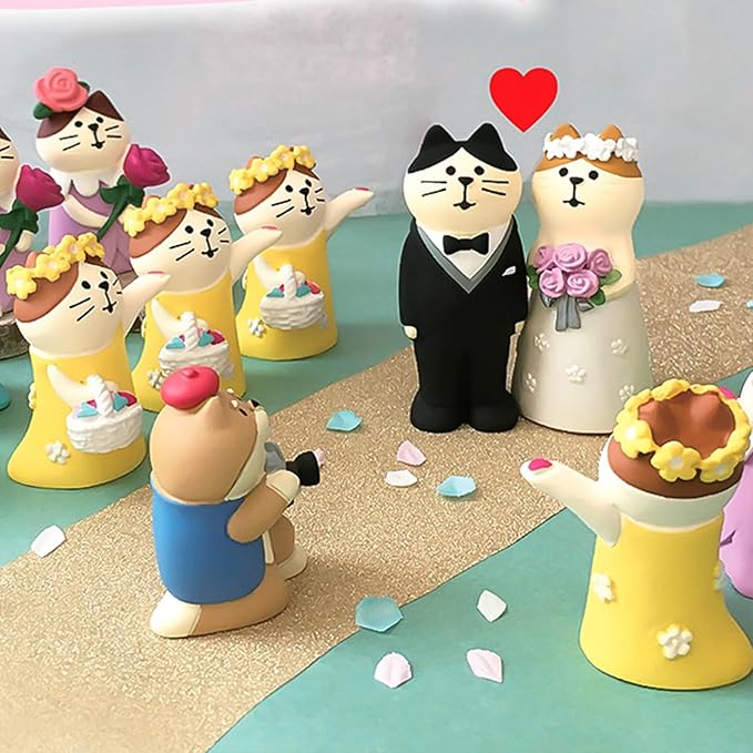 Miniature Cat Figurines Mini Cat Figurines Wedding Bridesmaid Cat Cute Desk Decor