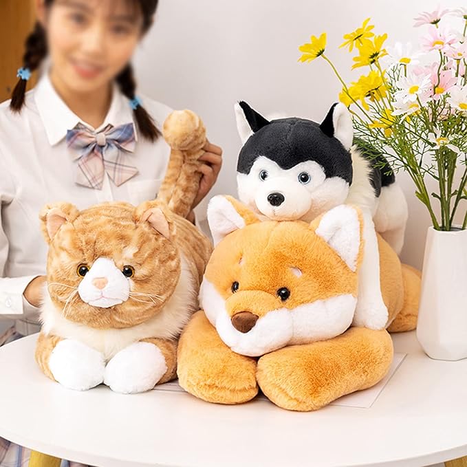 Cat Weighted Stuffed Animals, 5.3 lbs 25.5 inch Weighted Cat Plush Toy Realistic Plush Animals Pillow Gifts for Adults and Kids