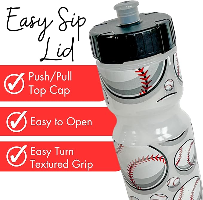 50 Strong Kids Water Bottle | 22 oz. BPA- Free Sports Squeeze Water Bottles with Pull Top Cap |Perfect Water Bottle for School | Reusable & Durable for Boys & Girls | Made in USA