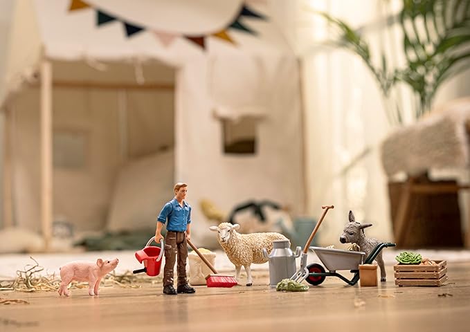Schleich Farm World - Animal Feeding Playset for Boys and Girls - Farm Animal Toys for Imaginative Play - Kids Ages 3+| 72287