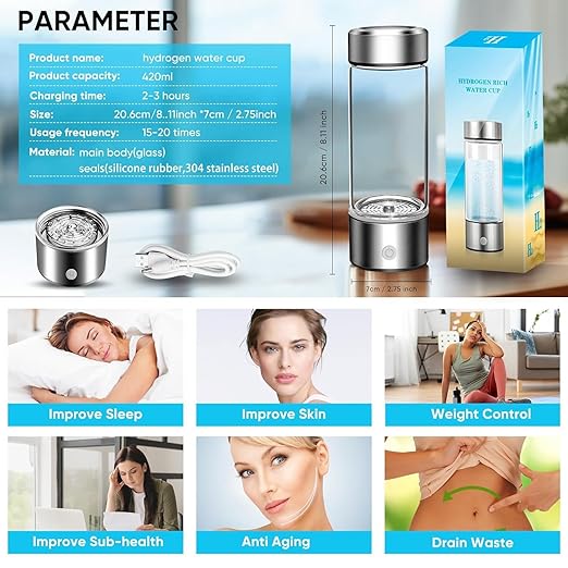 Hydrogen Water Bottle - Portable Generator for Refreshing and Healthful Hydration-Hydrogen Water Bottle Generator