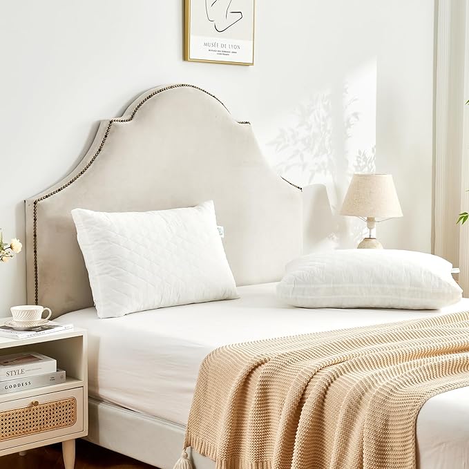 Memory Foam Pillows Queen Size Set of 2，Adjustable Gusseted Bed Pillow for Sleeping，2 Pack Soft Pillows for Side, Back or Stomach Sleepers (20 x 30 in, White)