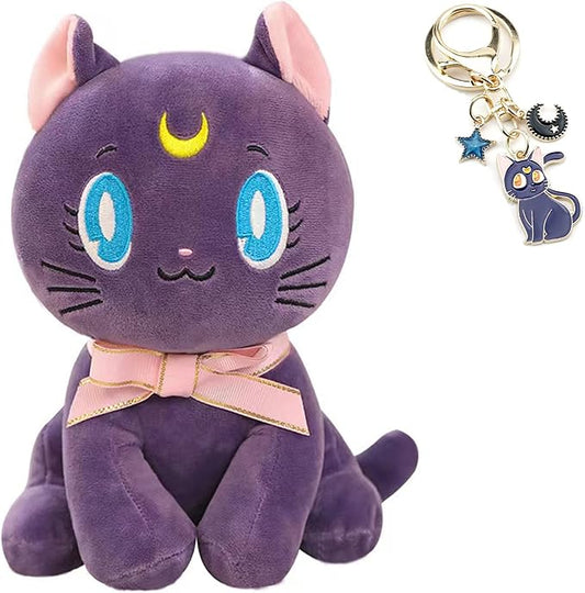 Sailor Plush Doll, Purple Cat Plush Stuffed Animal Cartoon Plushie Cute Soft Sofa Plush Toy Figure Pillow Cushion,10 Inch
