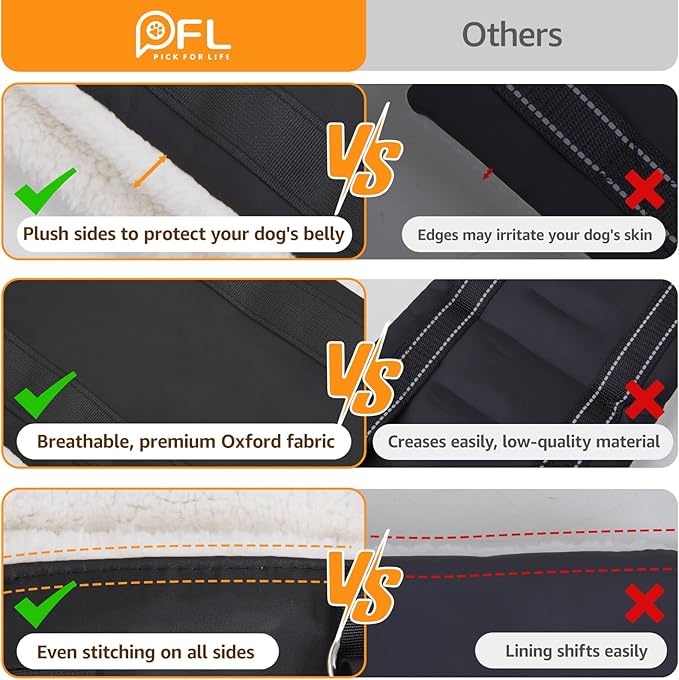 Adjustable Dog Lift Harness, Dog Sling for Large Dogs Hind Leg Support, Soft Lift Support Helps Senior, Injured, Disabled and After ACL Surgery Dogs-Black & Grey (Large)