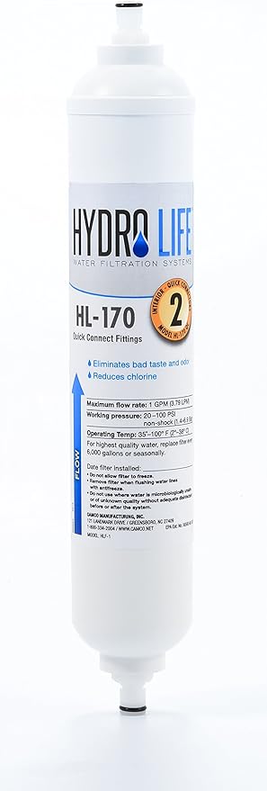 Hydro Life 52101 HL-170 QC Under Counter Replacement Filter , White