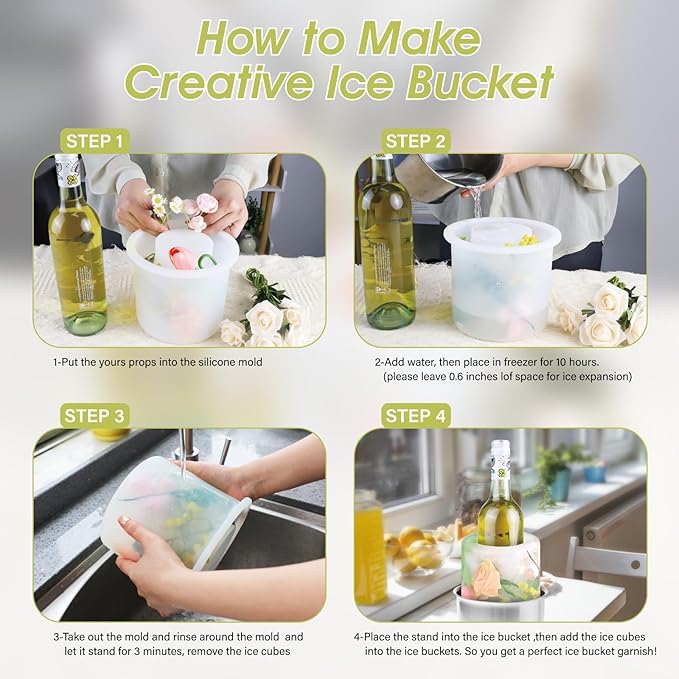 Ice Mold Wine Chiller, DIY Ice Mold Wine Bottle Chiller Cooler,Champagne Wine Whisky Beer Drink Ice Bucket Mold for Any Theme or Season