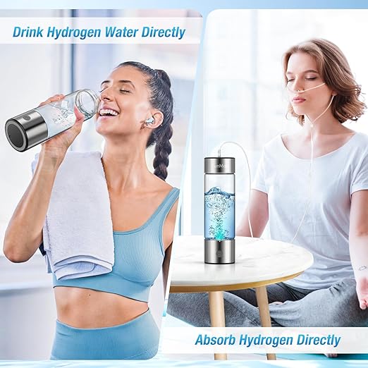 Hydrogen Water Bottle SPE PEM Technology Hydrogen Inhalable Hydrogen Water Bottle Generator 3-Minute Quick Electrolysis 2800ppb Hydrogen Water for Home, Office, Daily Drinking