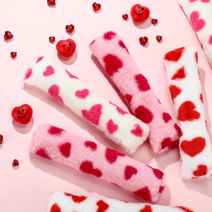 Civaner 6 Pcs 10.6 Inch Cat Catnip Toys Interactive Kitten Kicker Toy Soft Plush Cat Pillow Sticks Kitten Chasing Chewing Exercising Catnip Toy Indoor (Red,Pink,White,Valentine Style)