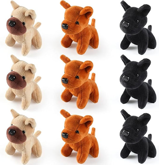 Sumind 9 Pcs Mini Plush Dog Stuffed Animals Bulk Dog Plush Party Favors Small Soft Toy for Goodie Bag Fillers (Nerdy Puppy)