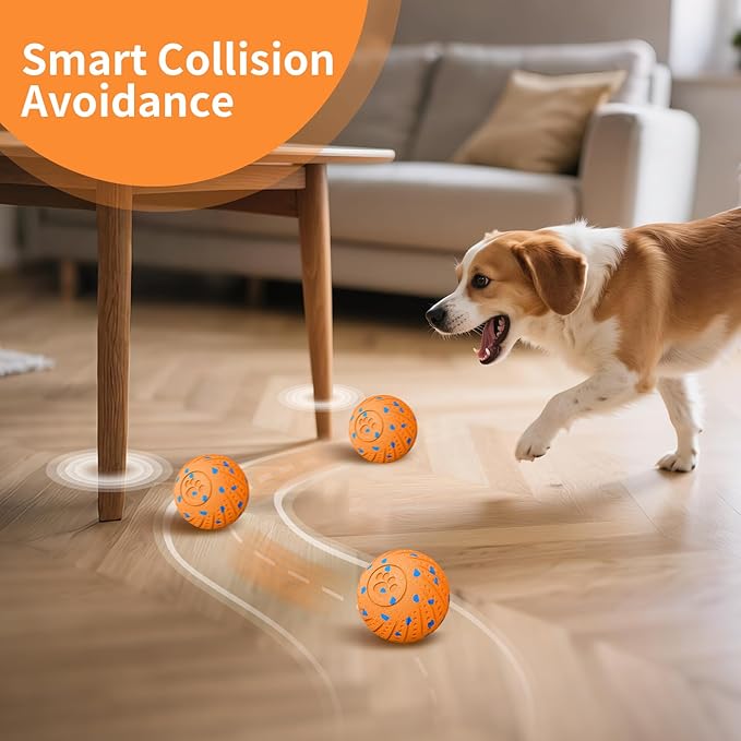 Smart Interactive Dog Toys, Activated Moving, Bouncing, Rotating Ball for Medium/Large Dogs, Motion-Activated Dog Ball to Keep Them Busy, IP54 Waterproof & E-TPU, Fun & Engaging Dog Gift