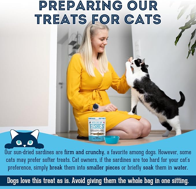 Sardines for Dogs & Sardines for Cats (6.3 o.z.) - Dehydrated Single Ingredient Dog Treats - All Natural Dog Treats, Grain Free – Training Treats