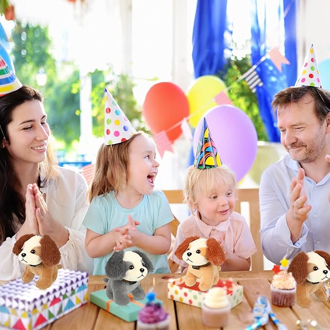 Sumind 9 Pcs 4" 5" Mini Plush Stuffed Dog Party Favor Small Puppy Stuffed Animal Bulk Soft Toy Doll Cute for Kids Gift Graduation Stocking Stuffers Baby Shower Birthday(Plush Dog)