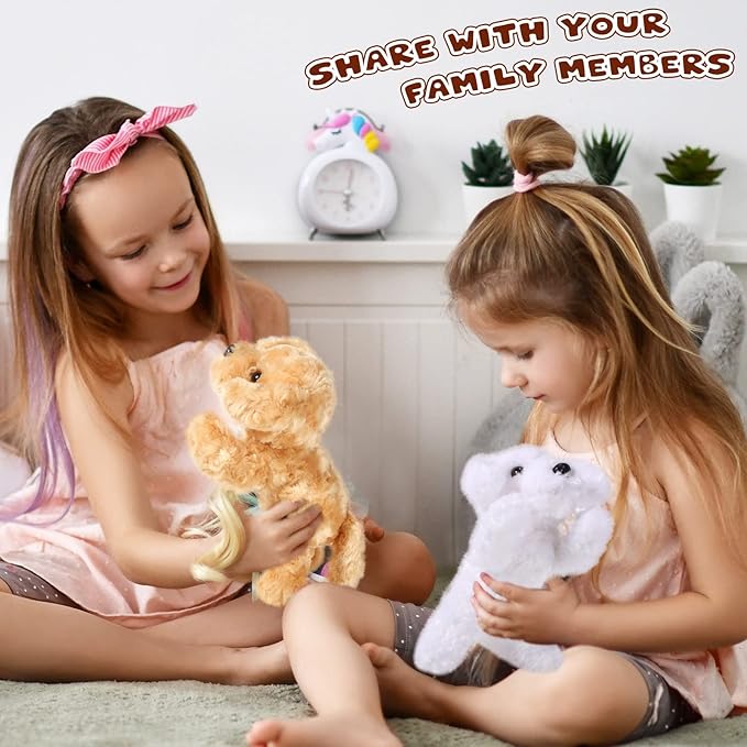 6 Pcs 8 Inch Stuffed Animal Plush Dog Puppy Soft Plush Pillow Toy Fluffy Puppy Set for Kids Girls Dog Theme Party Favor Birthday Baby Room Home Decor(Cute Style,Cute Color)