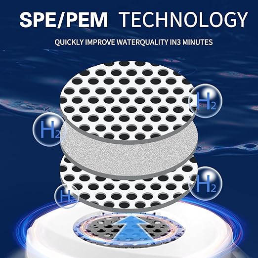 Hydrogen Water Cup, Portable Hydrogen Water Ionizer Machine Hydrogen Water Generator with New PEM and SPE Technology Hydrogen Rich Water Bottle Glass Health Cup Balanced PH Water Ionizer