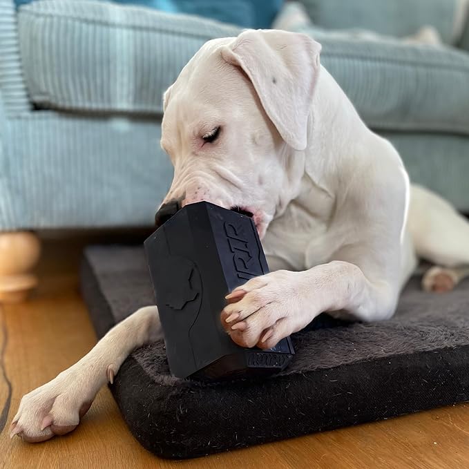 Fenrir Hammer Dog Chew Toy Strong Rubber Stuffable Enrichment Toy for Chewers (Black, Large)