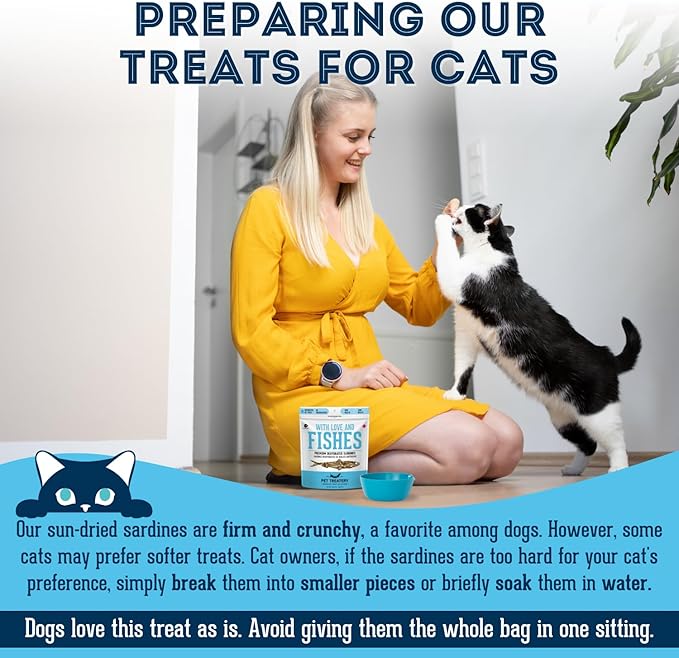 Sardines for Dogs & Sardines for Cats (7.4 oz, Pack of 1) - Dehydrated Single Ingredient Dog Treats - All Natural Dog Treats, Grain Free – Dog Training Treats