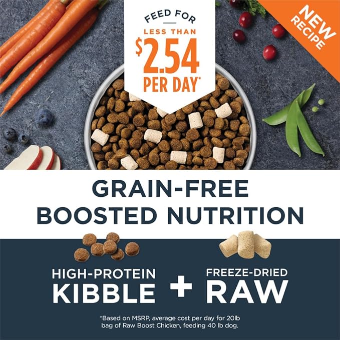 Instinct Raw Boost, Natural Dry Dog Food with Freeze Dried Pieces, High Protein, Grain Free Recipe - Real Chicken, 10 lb. Bag