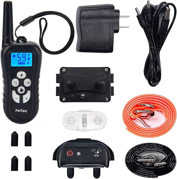 PetSpy M919 Dog Training Shock Collar, 1000 Yards, Medium to Large Dogs, with Vibration, Electric Shock and Beep, Waterproof, Remote Trainer (Two Dogs)