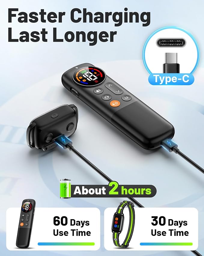 No Shock Dog Training Collar with Remote 3300FT - Vibration and Beep Only, Waterproof Humane Shock Collar for Dogs Bark Control & Obedience Training - Small/Medium/Large Breeds E-Collar (Green)