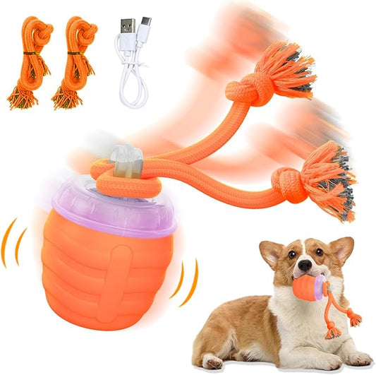Interactive Dog Toys, [2025 Newly Upgraded] Interactive Dog Ball for Small Dogs, Automatic Moving Dogs Toy Wicked Ball for Boredom & Training, Play Music, USB Rechargeable(Orange)