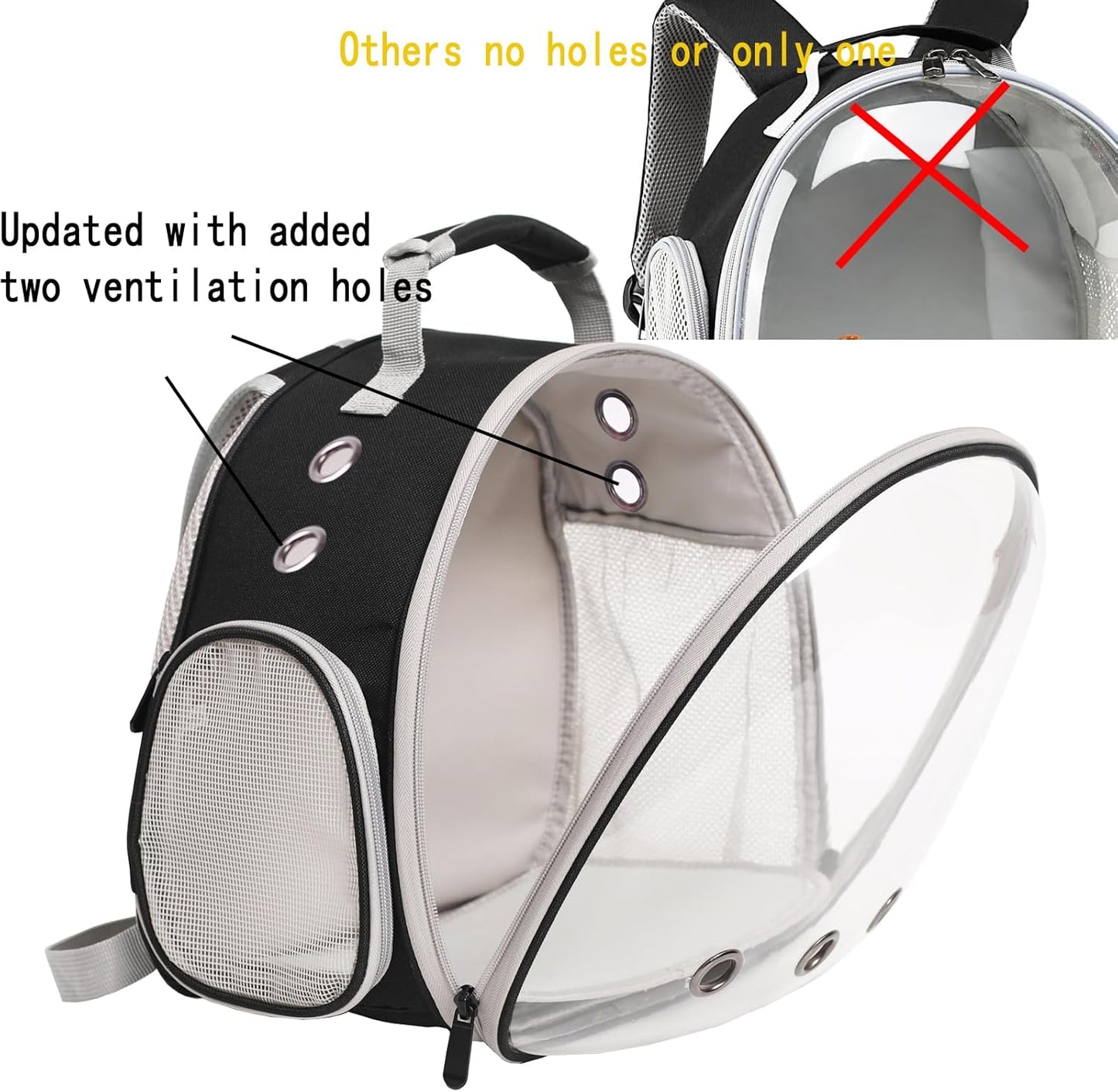 Desert Iguana Backpack Carrier,Bearded Dragon Portable Backpack Carrier with Small Backpack Harness Leash Set,Space Capsule Clear Bubble Window Travel Backpack for Lizard Travel,Guinea Pig,Rabbit