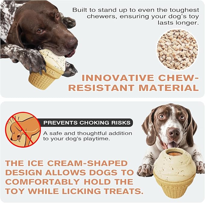 Frozen Treat Dispensing Dog Toy, Freezable & Fillable Chew Toy for Aggressive Chewers, Interactive Dog Toys to Keep Them Busy, Enrichment Toys for Small Medium Large Breeds