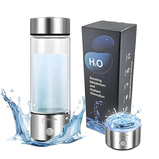 Hydrogen Water Bottle Generator with Advanced 2024 SPE PEM Technology – Portable Device for Ionized, Alkaline, and Oxygenated Water; Enhances Water in 3 Minutes for Office, Travel, and Daily Hydration
