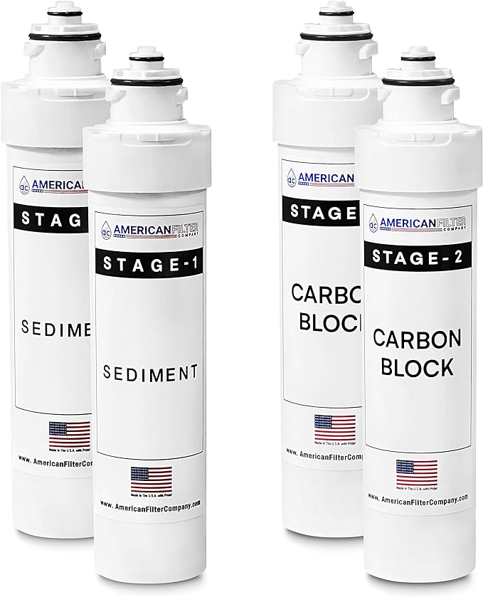 AFC Brand Model # AFC-B2-CMBPK 2-Stage Water Filters Replacement Kit, Compatible with Brio NFMCTO5MS2, NFMCTO5MS3 and UV Water Cooler CLPOU720UVF3- Made in USA 4Pk - AFC-B2-CMBPK-1Y