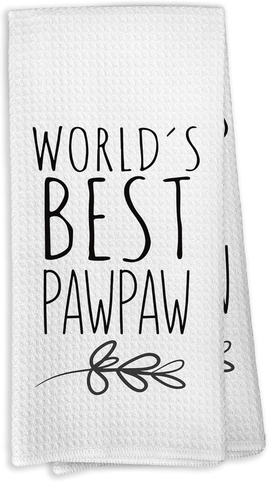 World's Best Pawpaw Kitchen Towels, Best Pawpaw Gifts for Grandfather Pawpaw, Pawpaw Gifts from Children, Pawpaw Father's Day Birthday Gifts Tea Towels Kitchen Hand Towels 16x24 Inch