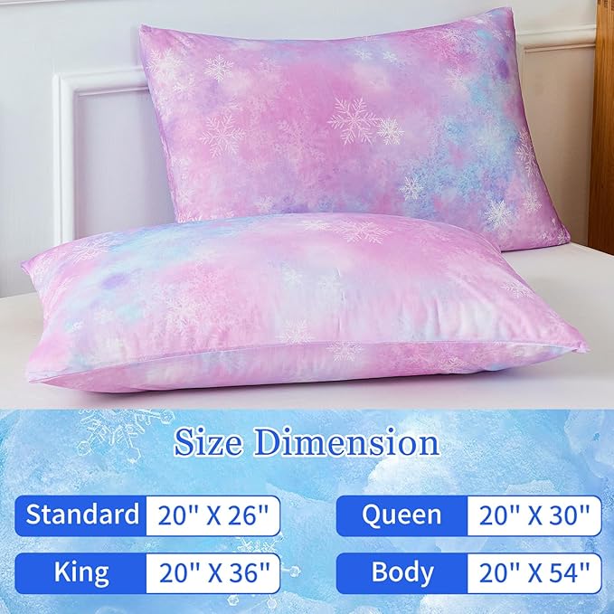 Cooling Pillow Cases for Hot Sleepers - Double Side Arc-Chill Q-Max>0.5 Cooling Fiber Cool Pillow Cases 2 Pack - Breathable Soft Cold Pillow Cases with Hidden Zipper (20" x 30")
