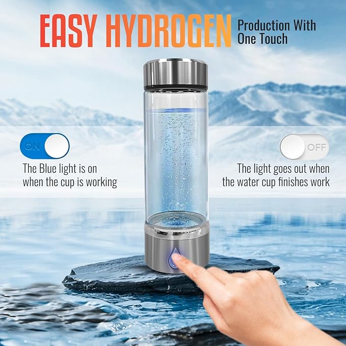 Hydrogen Water Bottle - Portable Hydrogen Water Generator with SPE PEM Technology – 420ml Hydrogen Water Ionizer Machine for Home Gym Travel and Gifting