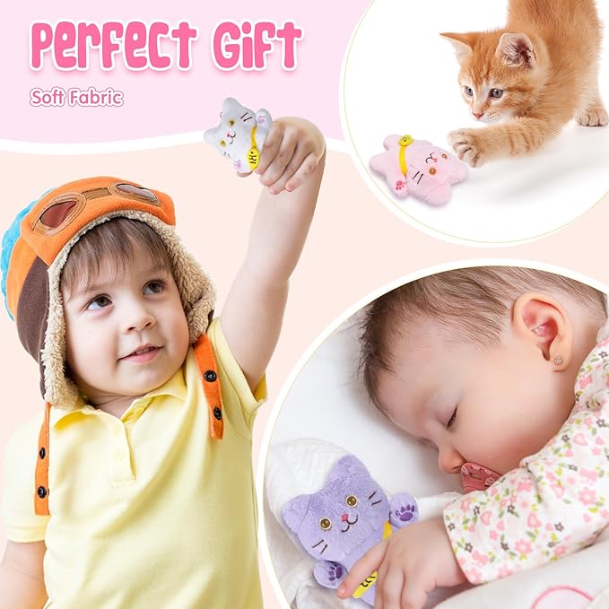 Zomiboo 9 Pcs Cat Stuffed Animals Bulk Mini Plush Cat Pig Stuffed Kitten Soft Doll Piggy Plush Toys Ornament for DIY Keychain Halloween Classroom School Pet Animals Party Favors(Vibrant Style)