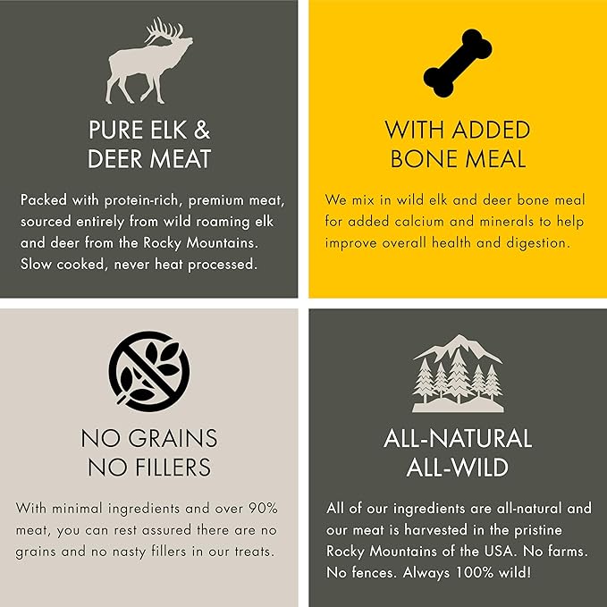 Training Treats for Dogs & Puppies – Elk & Venison Protein Puppy & Dog Treat – High Value, All-Natural, No Fillers, Grain-Free, No Artificial Preservatives – 4oz, 2 Bags