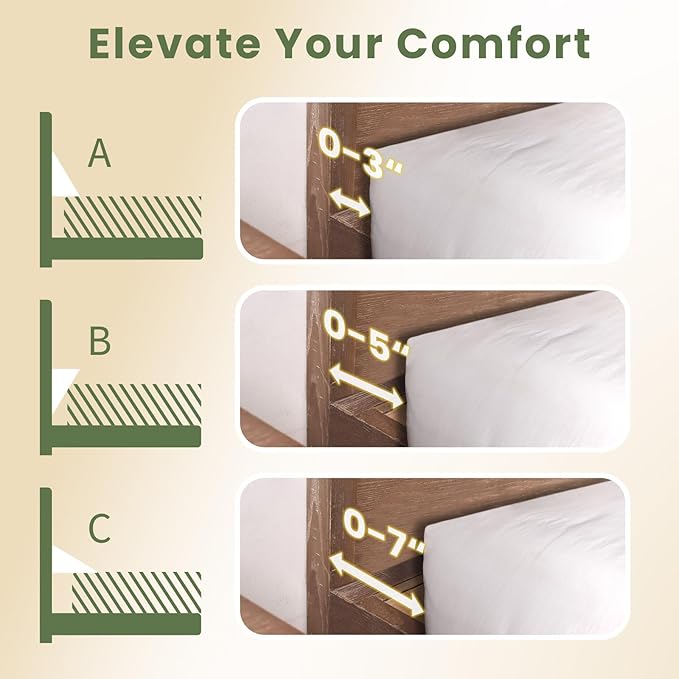 Wedge Pillow Headboard, Ultimate Comfort Bed Wedge Pillow for Headboard, Relaxation Bed Gap Filler for King, Foam Pillow Wedge for Headboard Gap, Overall Bed Gap Filler. 2 Covers.