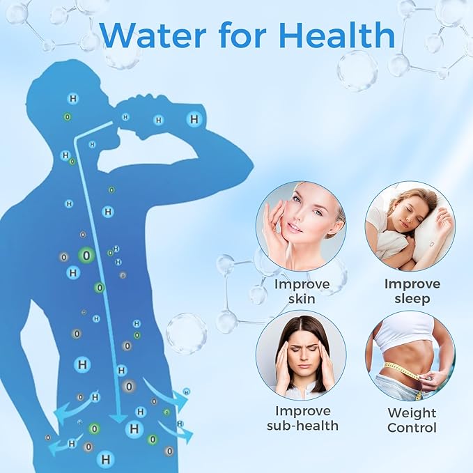 Hydrogen Water Bottle - Hydrogen Water Bottle Generator, Hydrogen Water Machine Improve Water in 3 Minutes, Portable & Rechargeable for Home, Exercise, Office, Gift (Silvery)