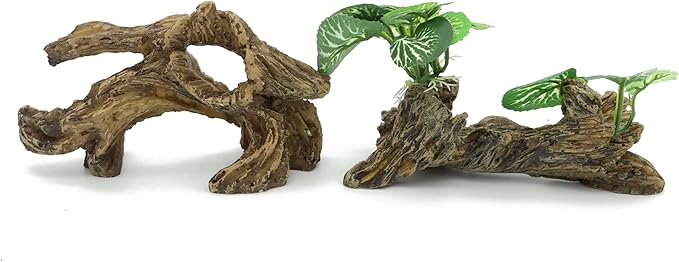 JIHAQUA Artificial Driftwood for Aquarium Decor Plastic Plant Branches Ornament for Fish Tank Decorations (Style C)