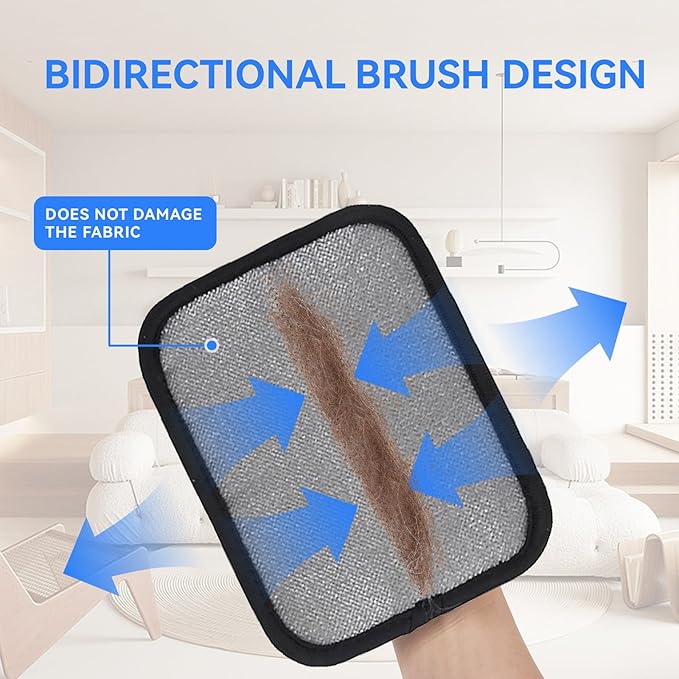 Pet Hair Removal Gloves, Reusable Electrostatic Pet Grooming Gloves for Cats & Dogs' Fall Winter Season, Hair Removal Suitable for Clothes, Carpets, Sofas, Furniture-1 Pcs