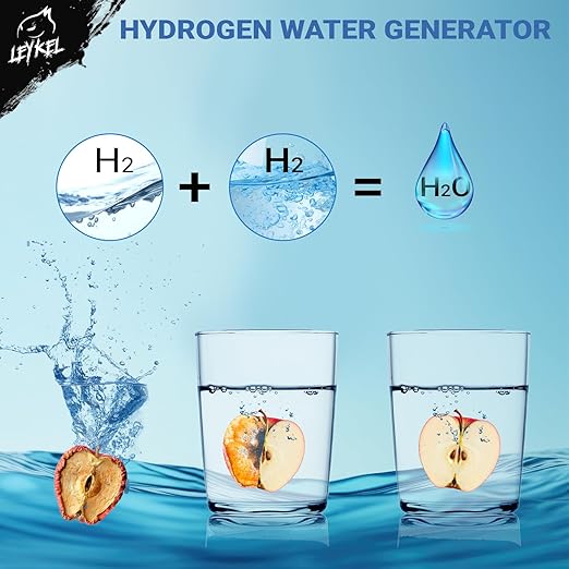 Hydrogen Water Bottle 2024, Leykel Brand, Portable Hydrogen Water Bottle Generator, Water ionizer, Improves Water in 3 Minutes, for Travel, Office, Home, Exercise, Daily Drinking, Health and Gift.