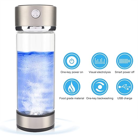 Hydrogen Water Bottle, 420ml Hydrogen Rich Water Cup Machine with USB Rechargeable, Ion Water Generator, Improve Water in 3 Minutes, for Home Office