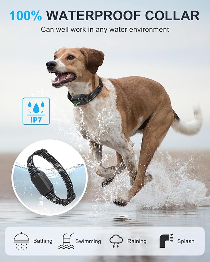 No Shock Dog Training Collar with Remote, Dog Vibration Collar with Controller Beep and Vibrate Only, Safe Lock Waterproof Rechargeable Vibrating Collars for Dogs(10-120 lbs)-No Prongs (Black)